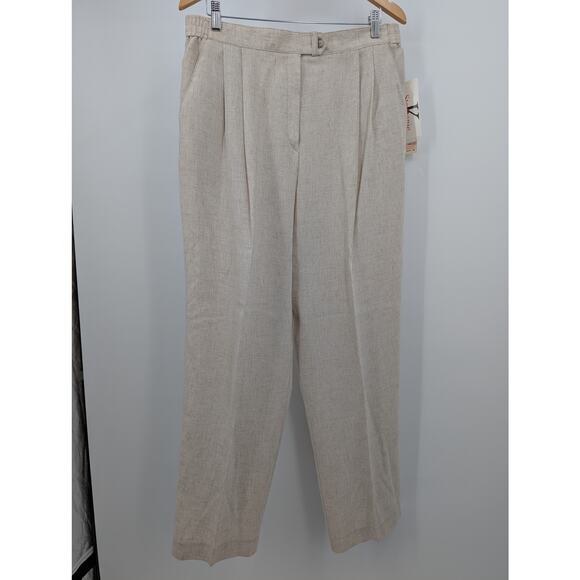Stephanie K Linen Blend Vest & Pants Set Size 18 XL VTG NWT Beige Outfit Y2K 90s - Picture 4 of 10
